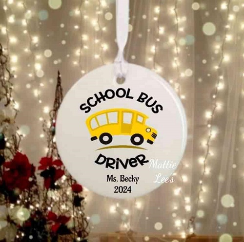 Ornament - School Bus Driver Yellow