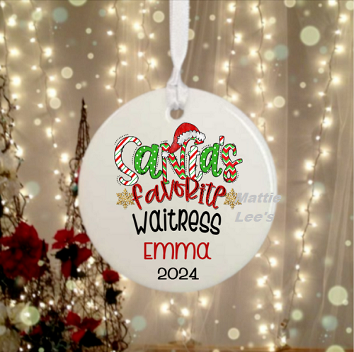 Ornament - Santa's Favorite Waitress