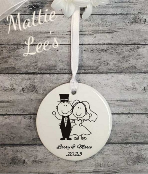 Ornament - Just Married Groom & Bride